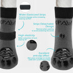 Close up of double-sided rubberized grip on dog paw protector
