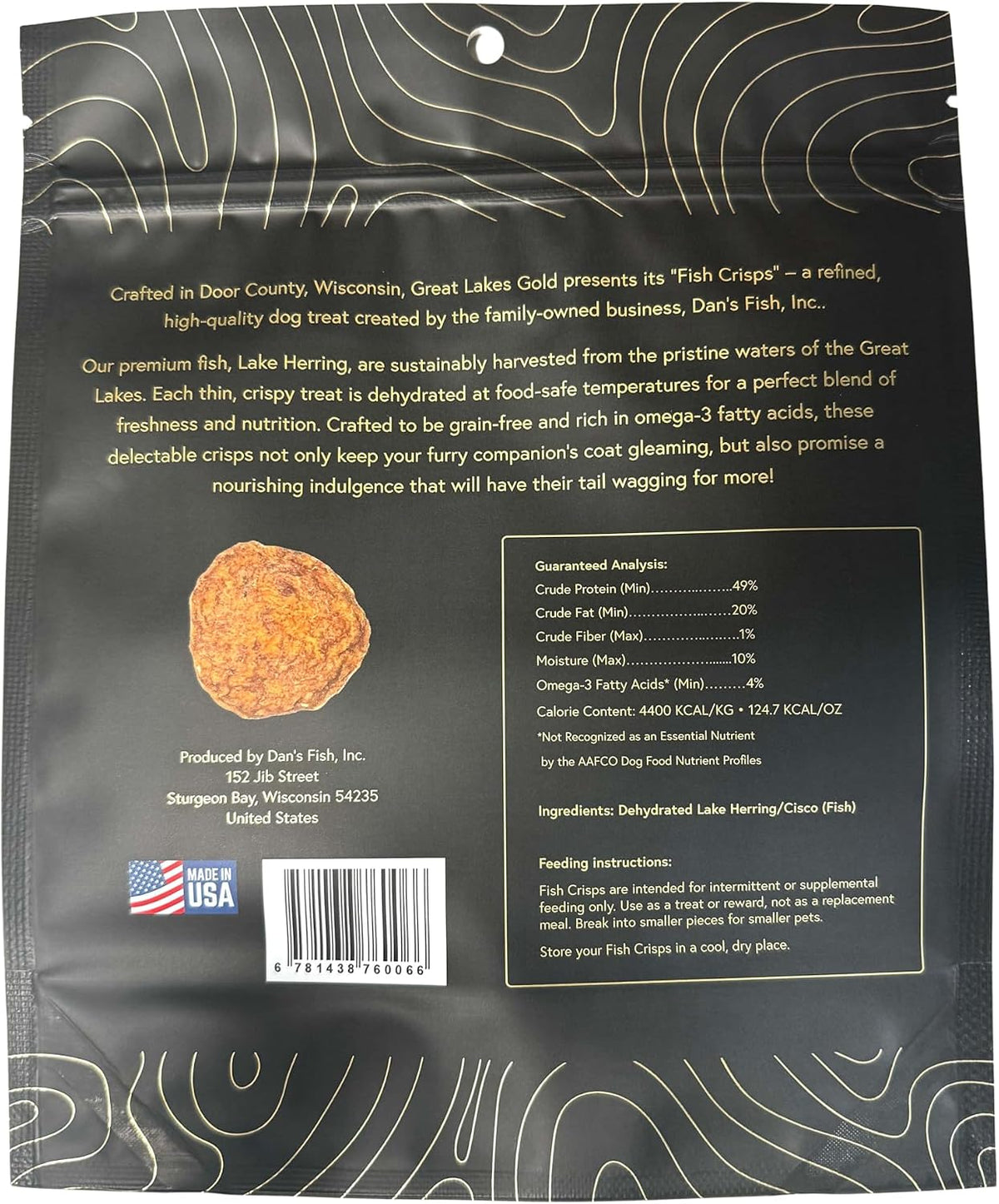 Great Lakes Gourmet wild-caught dehydrated fish dog treats