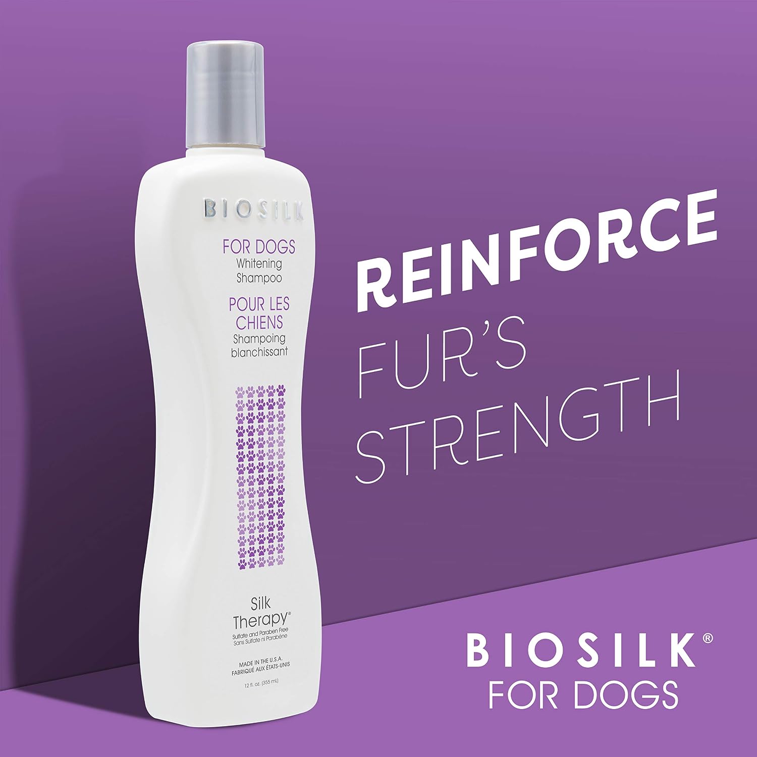 BioSilk dog wash for light colored fur