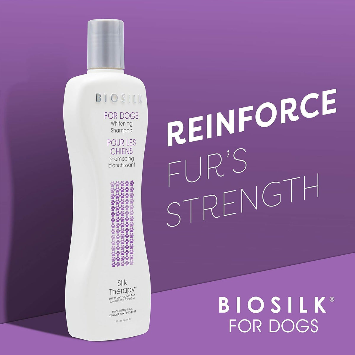 BioSilk dog wash for light colored fur