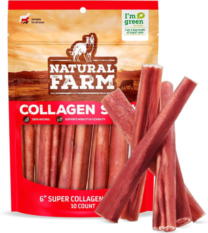 Natural Farm Odor-Free Super Collagen Dog Chews (6-Inch, 20-Pack) The First Ever Real Bull Sticks Alternative: 100% Natural Angus Hide Collagen Treats - More Protein, More Chew Time for All Dogs - Image 14