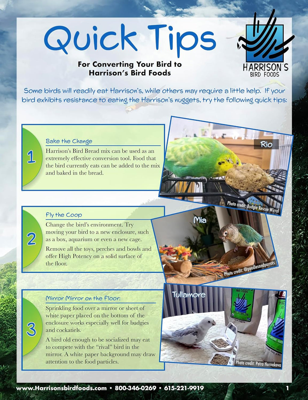 Harrisons organic avian diet bag next to feeding bowl