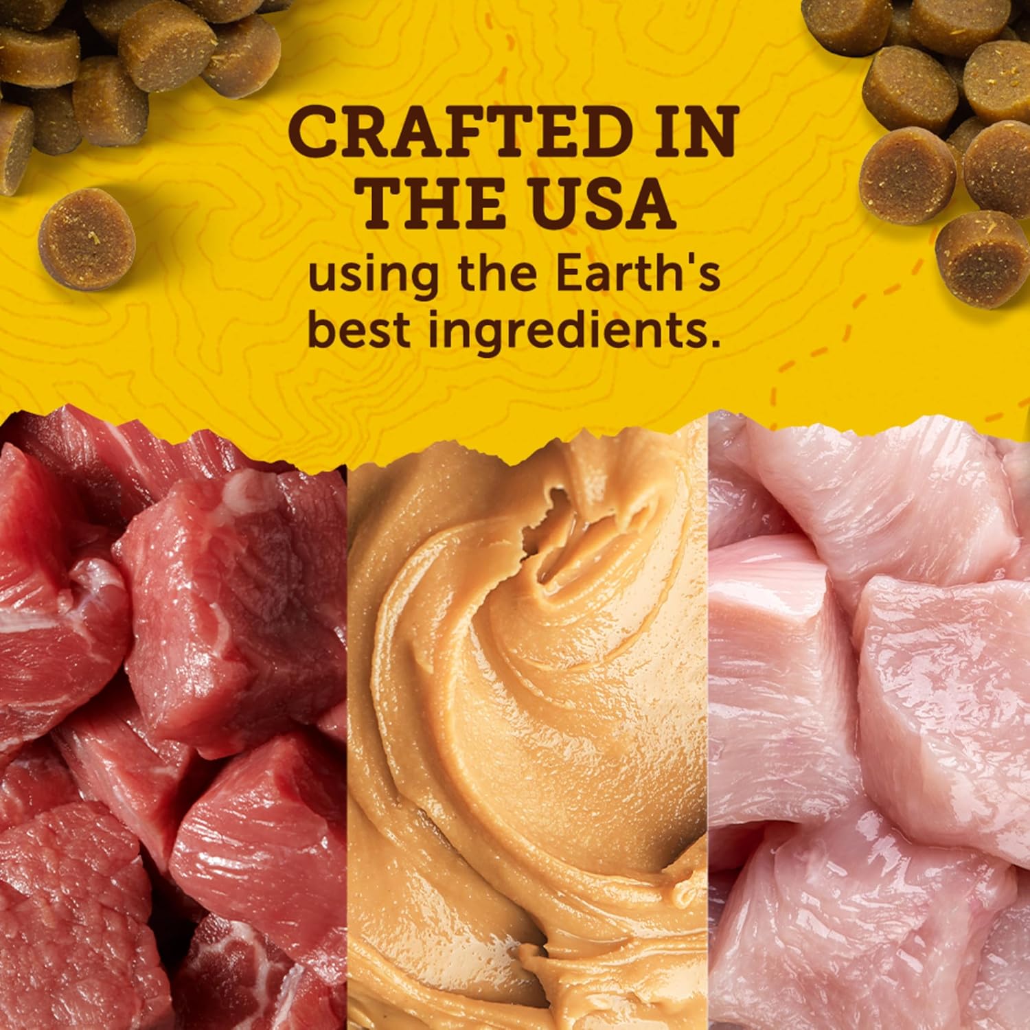 Premium USA imported healthy dog treats with real peanut butter recipe