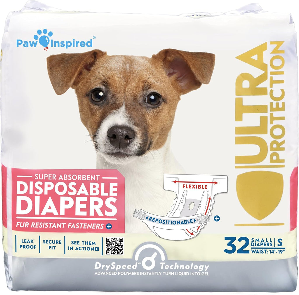 Paw Inspired disposable female dog diapers small size front view