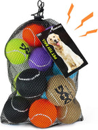 INSUM Tennis Balls for Dogs - 12 Pack 2.5'' Durable Non-Toxic Outdoor Dog Toys Balls with Mesh Bag, SGS Certified, Colorful Fetch Toys, Medium Large Breeds (Non Squeaky) - Image 12