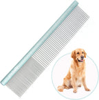 Metal Dog Grooming Comb for Shedding Tangles,Knots,Mats.Dog Combs With Long Wide Tooth for Long Thick Curly Hair Metal Pet Comb for Poodles and Goldendoodles Dematting.7.5INCHES.(Blue) - Image 9