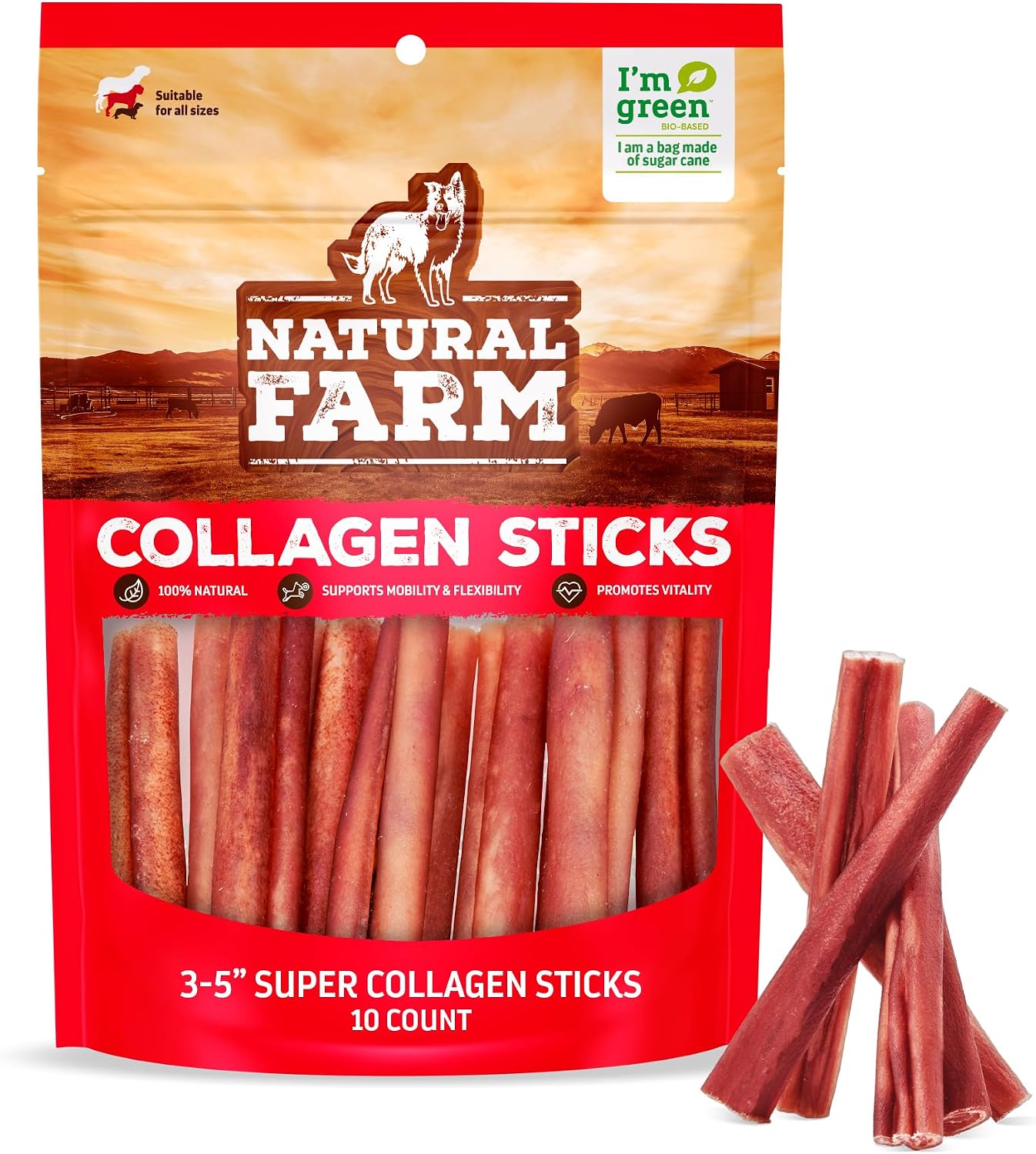 Natural Farm Odor-Free Super Collagen Dog Chews (6-Inch, 20-Pack) The First Ever Real Bull Sticks Alternative: 100% Natural Angus Hide Collagen Treats - More Protein, More Chew Time for All Dogs - Image 12