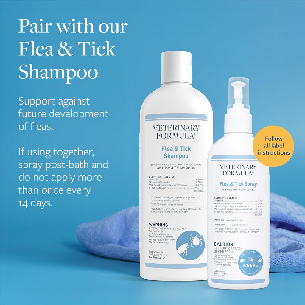Instructions for using Veterinary Formula dog spray