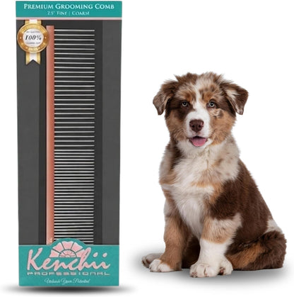 Packaging view of the authentic USA imported Kenchii premium satin rose gold comb.