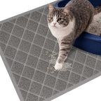 Gorilla Grip cat litter box mat front view showing gray coiled mesh surface