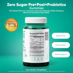 Goli Zero Sugar Pre Post Probiotics gummies bottle view