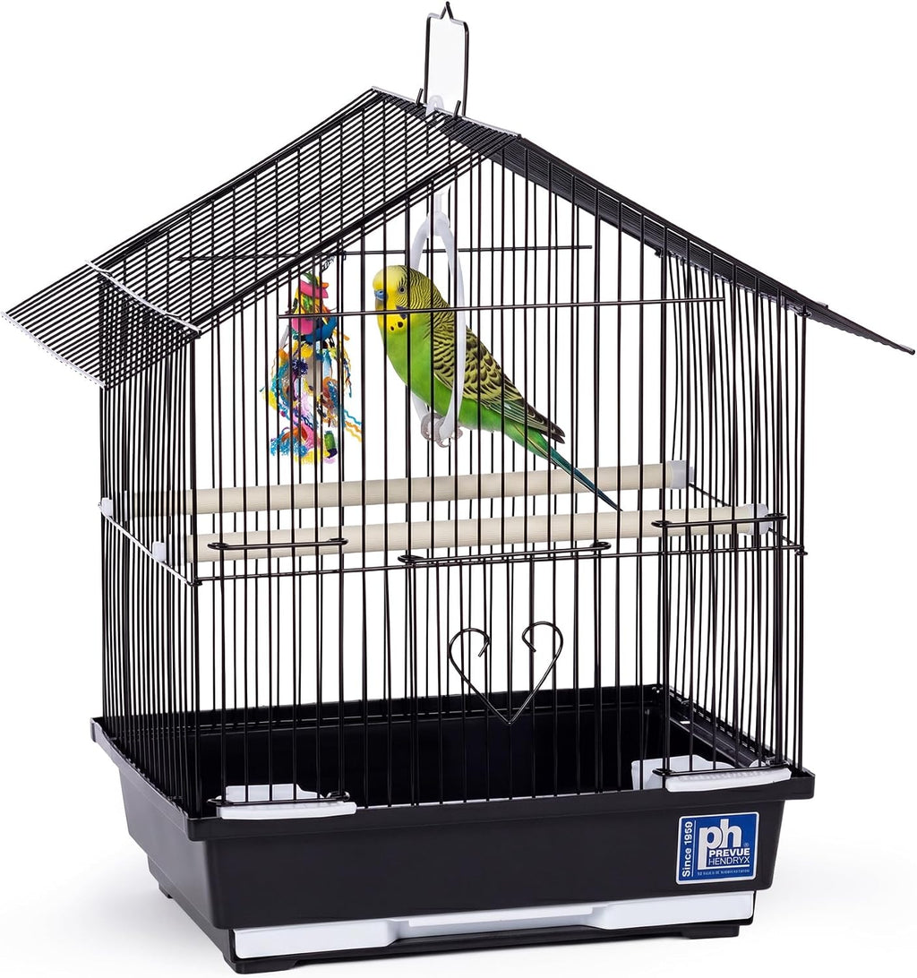 Prevue Pet Parakeet Manor Bird Cage with Handle Easy Storage - Black - Image 2
