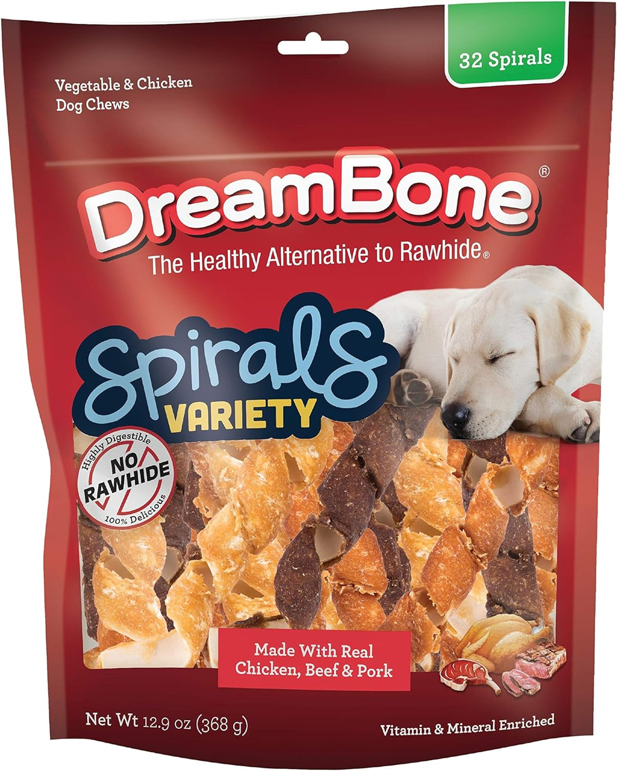 DreamBone Spirals Variety Pack Chews for Dogs, Treat Your Dog to Easy-to-Digest Rawhide-Free Chews Made with Chicken, Beef or Pork, 18 Count - Image 14