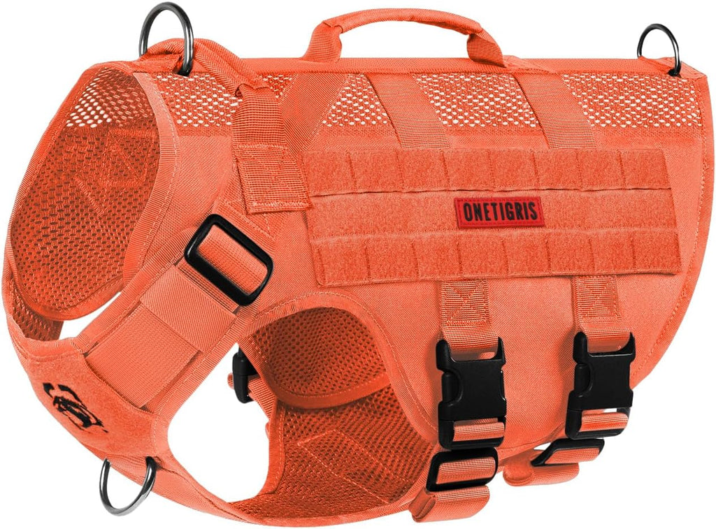 OneTigris Tactical Dog Harness for Small Dog, No Pull Small Dog Vest Harness with Handles Breathable Military Dogs Molle Vests for Walking Hiking Training (Pink, Medium) - Image 11