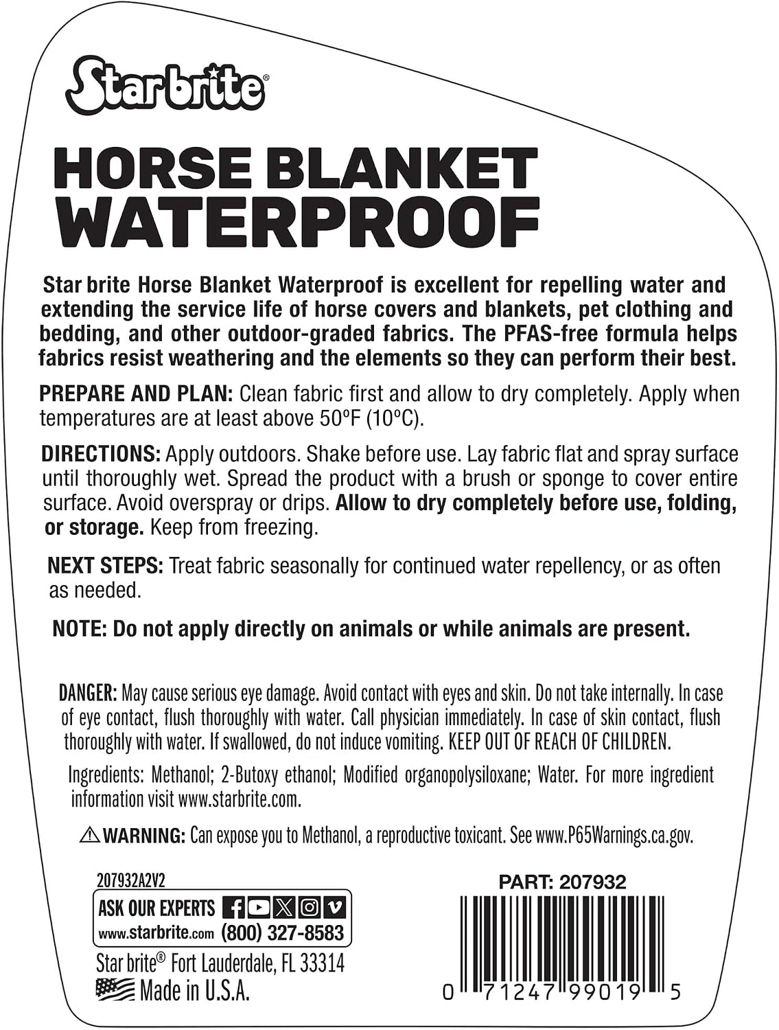 STAR BRITE fabric water repellent spray bottle for pet bedding protection