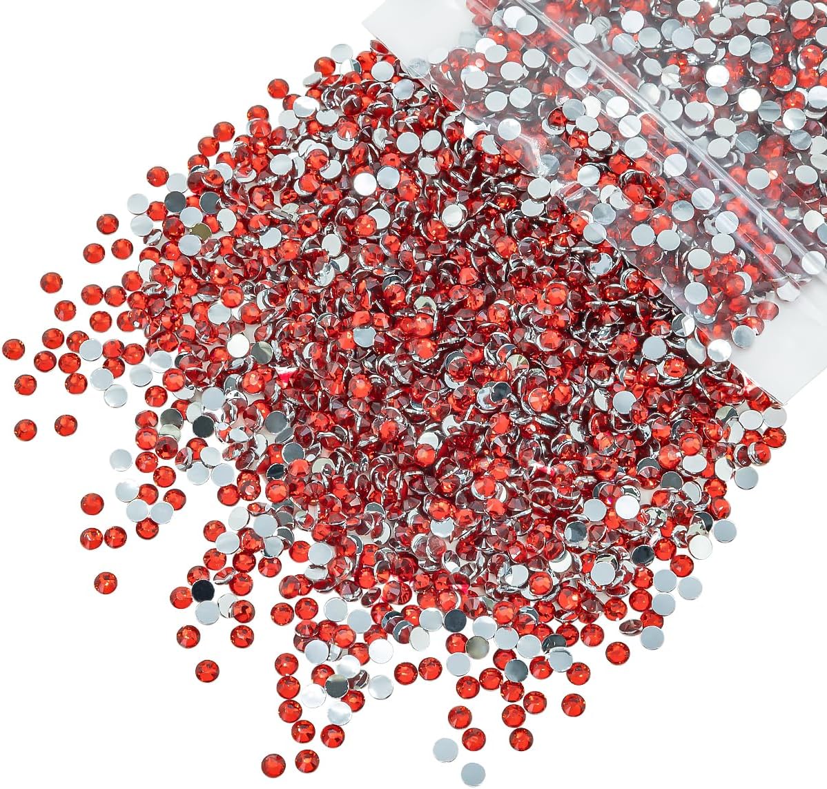 Qiipii 3mm Siam Red resin rhinestones bulk pack view
