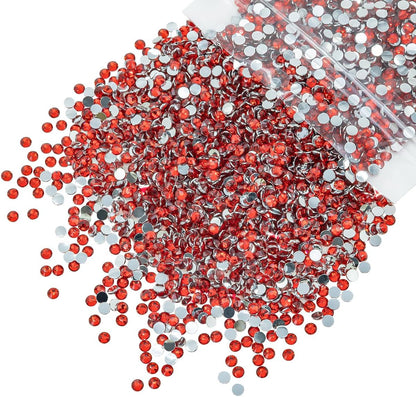 Qiipii 3mm Siam Red resin rhinestones bulk pack view