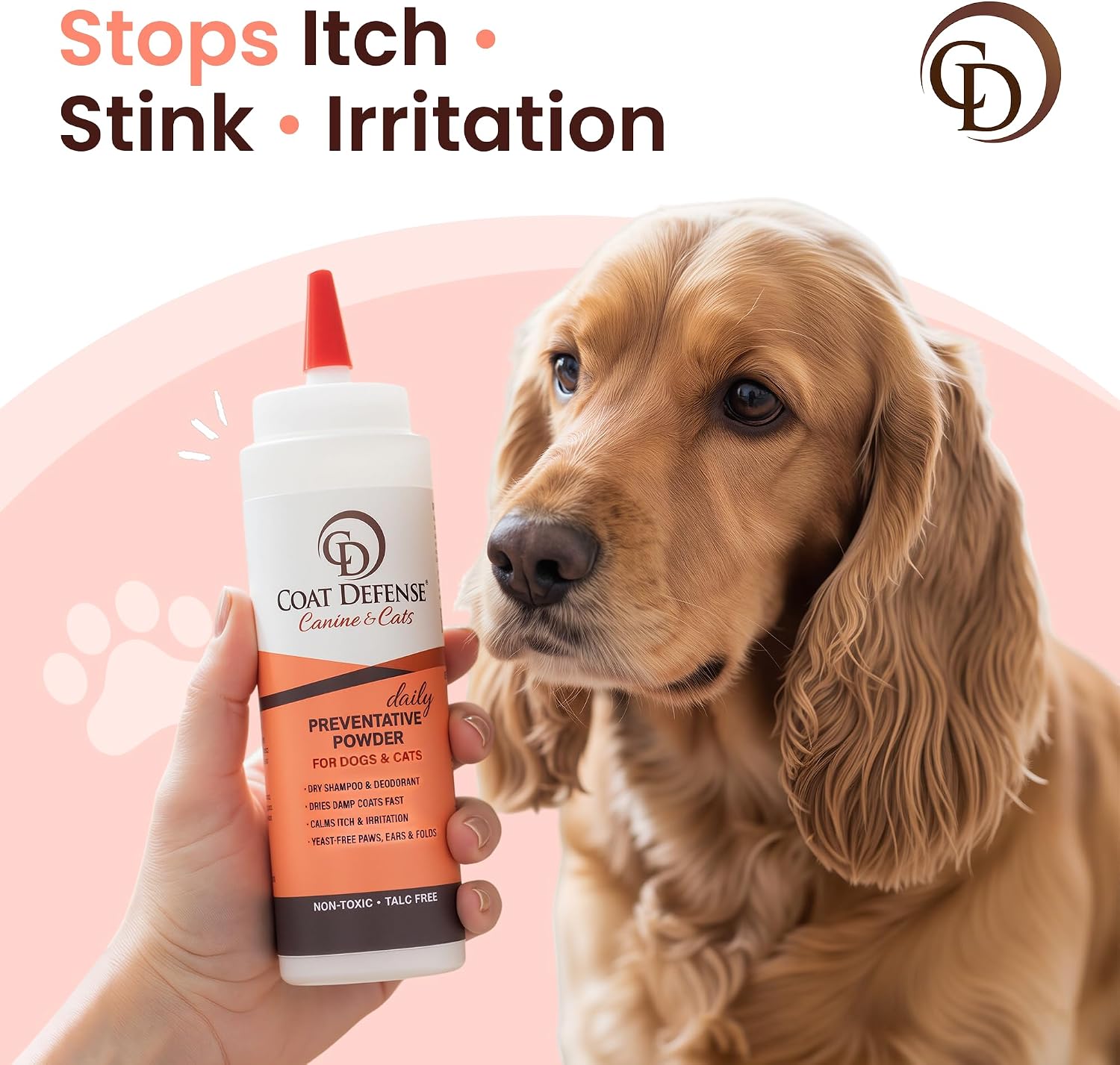 Coat Defense bottle showing ingredients and USA origin