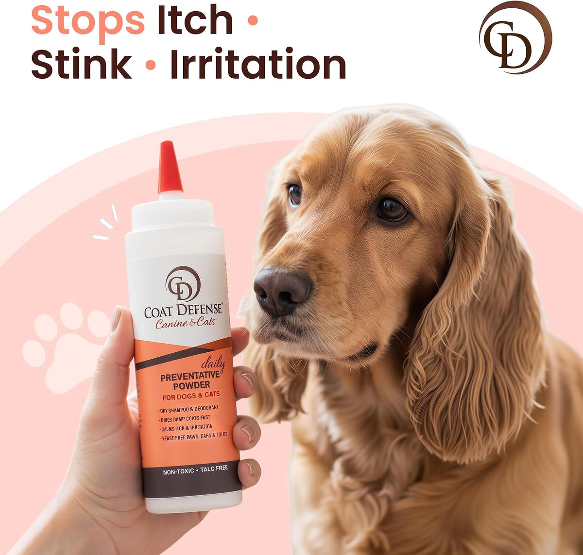 Coat Defense bottle showing ingredients and USA origin