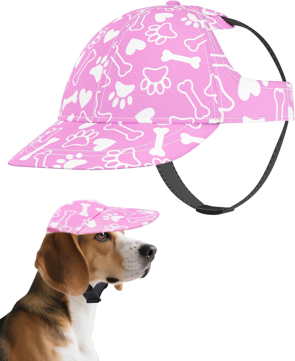 PET SHOW Dog Baseball Cap Camouflage Dog Visors for Large Dogs Pet Sun Hats with Ear Holes Adjustable Buckle Summer Boy Girl Puppy Hat - Green/L - Image 10