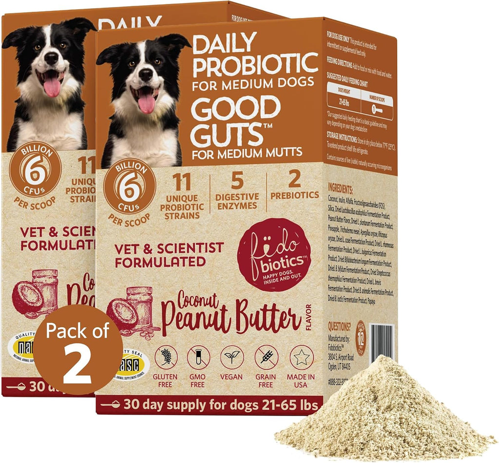 Fidobiotics Good Guts Probiotics for Dogs - Dog Probiotic Powder for Digestive Health, Gas Relief & Firmer Stools, 6B CFUs, Enzymes & Prebiotics, Medium Dogs, Puppies & Adults - Image 15