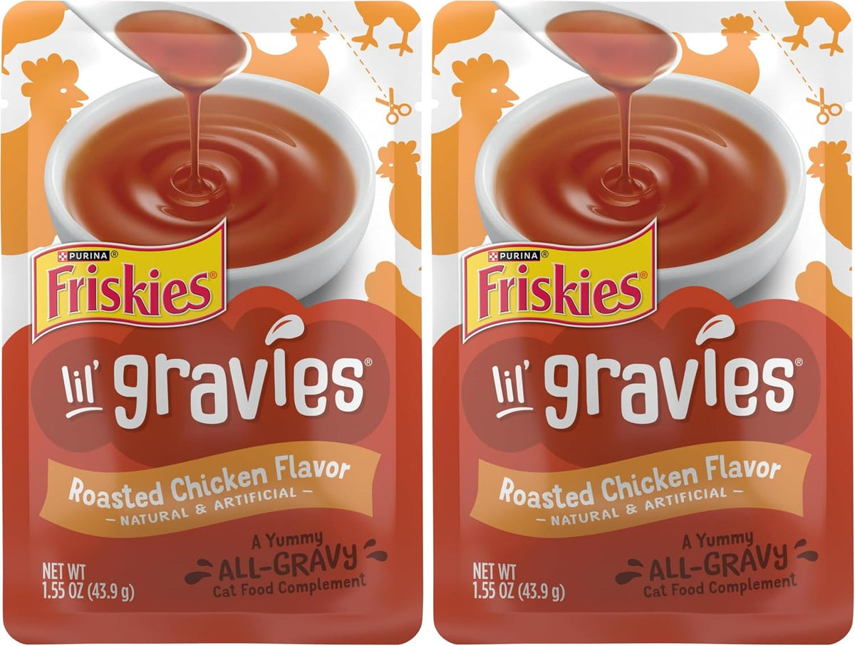 Purina Friskies Lil' Gravies Roasted Chicken Flavor Cat Food Lickable Cat Treats - (Pack of 16) 1.55 oz. Pouches - Image 10