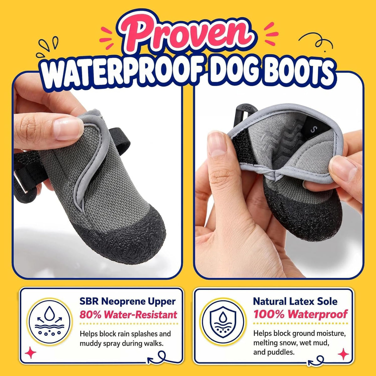 Side profile of T'CHAQUE XXL dog shoe for hot pavement