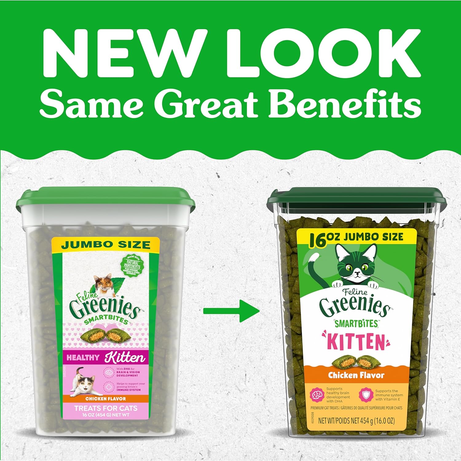 Greenies Feline Smartbites Healthy Kitten Treats for Indoor Kittens, Crunchy and Soft Natural Cat Treats, Chicken Flavor, 16 oz. Tub - Image 10