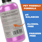 Close up of Wahl cornflower scented grooming spray label