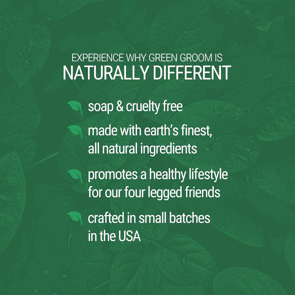 Green Groom natural ingredients shampoo for dogs studio shot