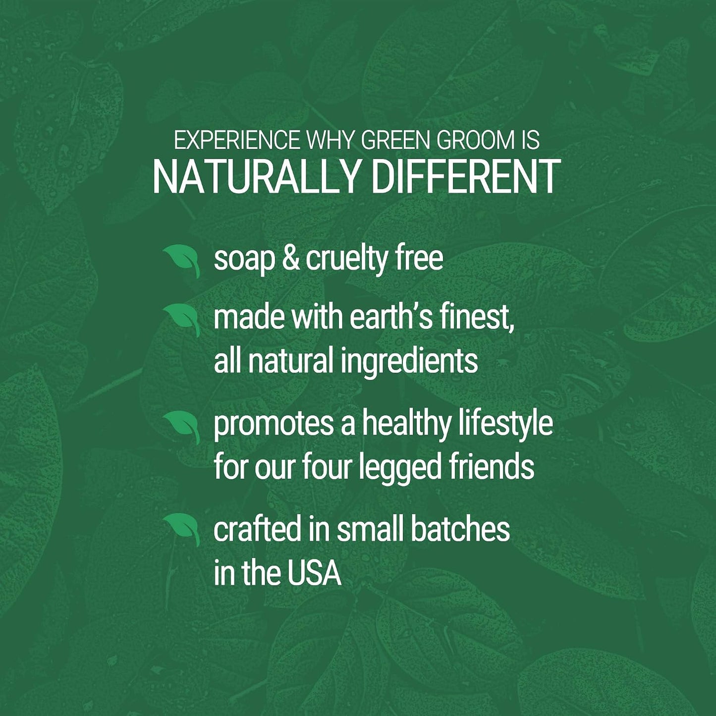 Green Groom natural ingredients shampoo for dogs studio shot