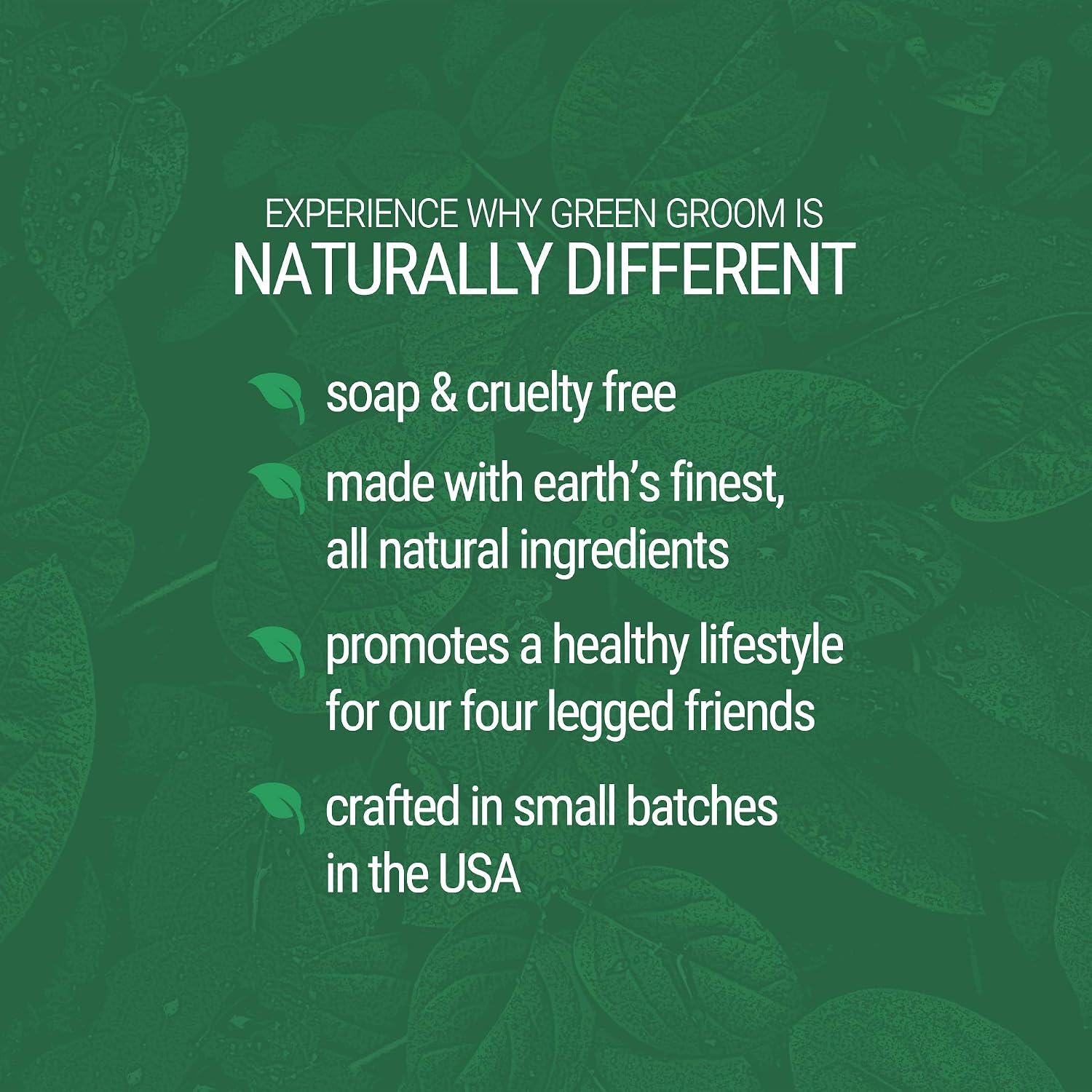Green Groom natural ingredients shampoo for dogs studio shot