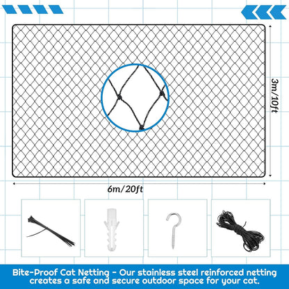 Close up of steel reinforced HDPE cat wire mesh material