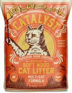 Catalyst pet natural soft wood cat litter premium ingredient callouts