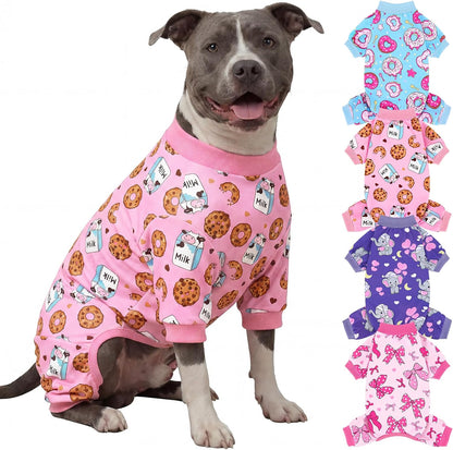 XPUDAC 4 Pieces Dog Pajamas Soft Strechy Puppy Onesies Pet Clothes for Small Medium Dogs Boy Girl Cat Pet Outfit, 153-XS - Image 13