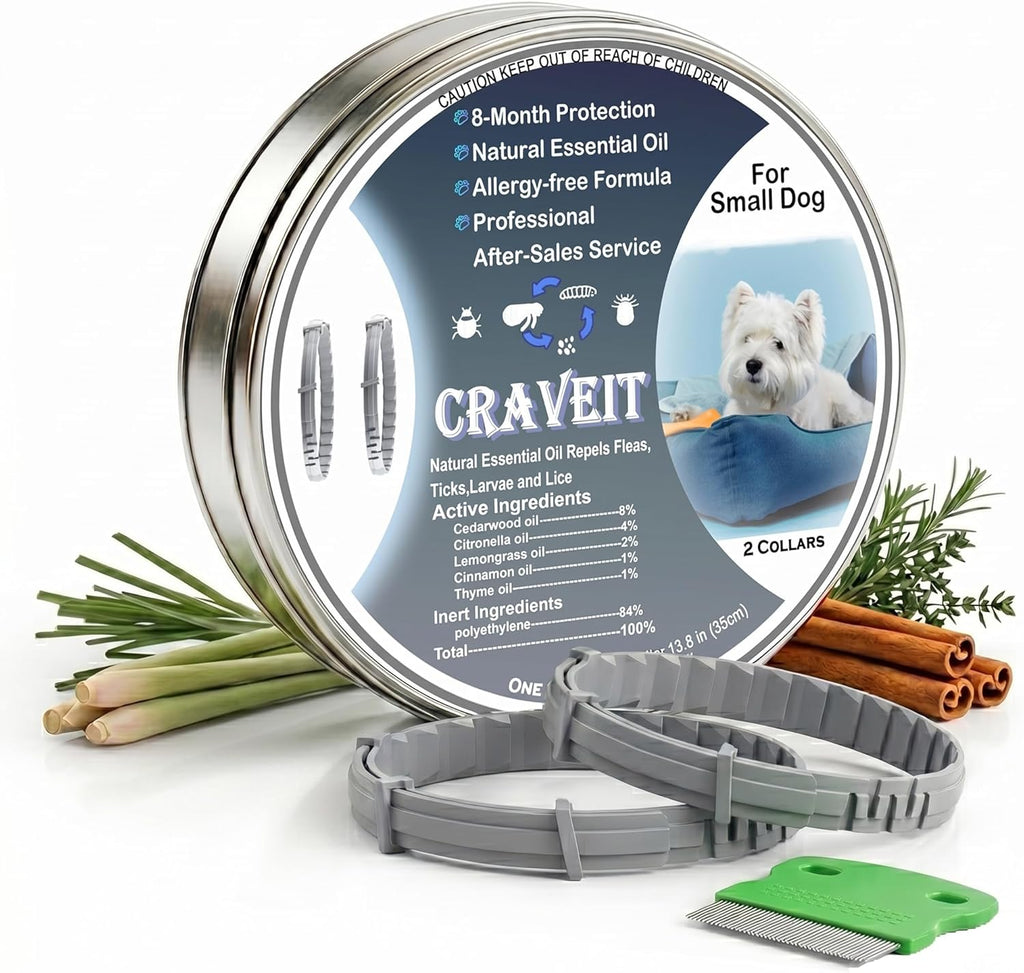 Two pack Craveit flea collars for dogs