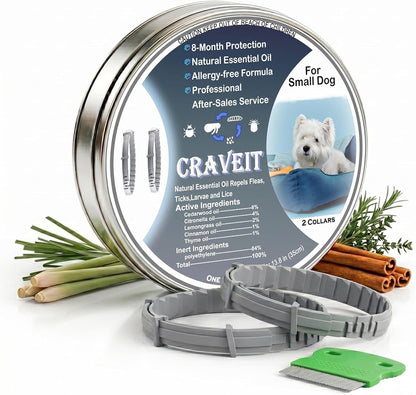 Two pack Craveit flea collars for dogs