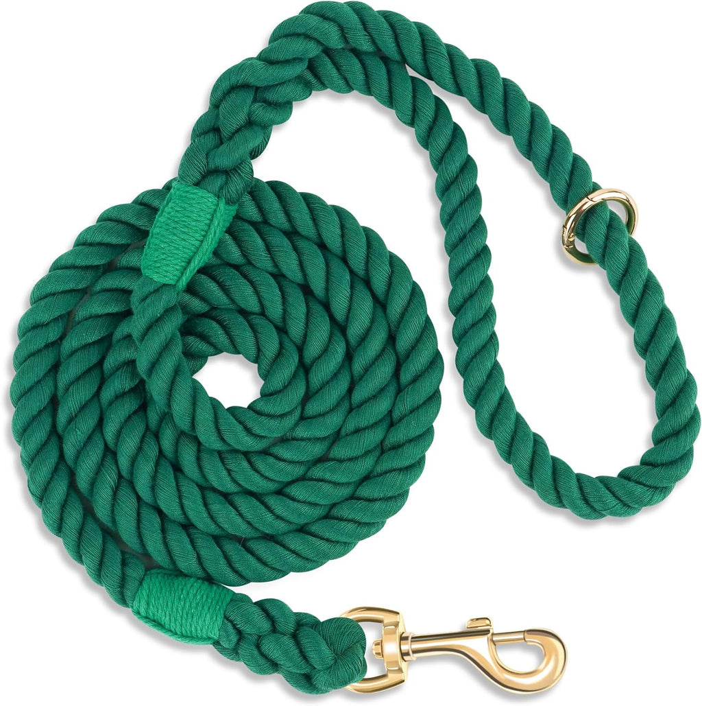 Dog Leash 5 FT Handmade Braided Cotton Rope Leashes for Small Medium and Large Dogs, New Golden Heavy Duty Metal Clasp, Colorful Macaron - Image 15