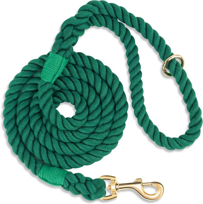 Dog Leash 5 FT Handmade Braided Cotton Rope Leashes for Small Medium and Large Dogs, New Golden Heavy Duty Metal Clasp, Colorful Macaron - Image 15
