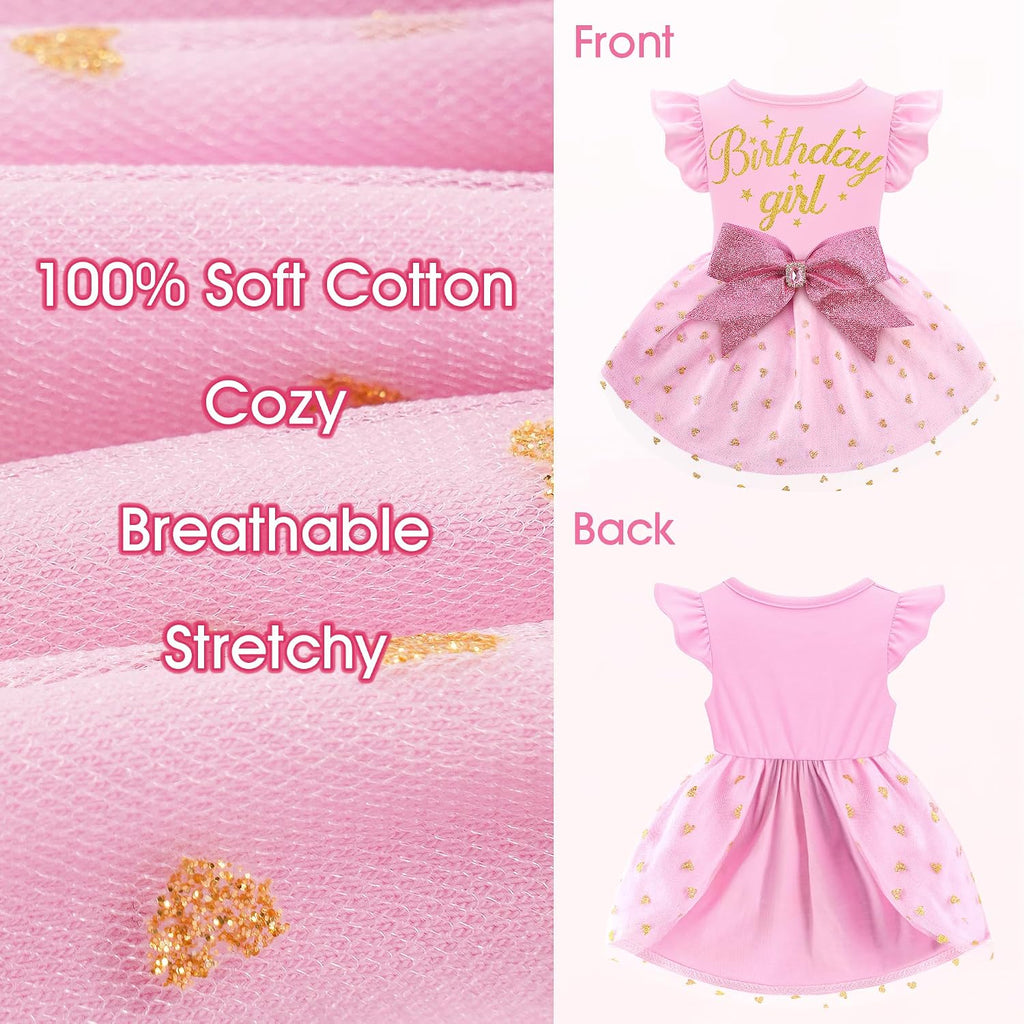 BAOBICUTE ruffle pet dress back view with sparkling bowknot