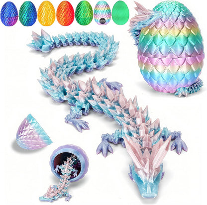 Yilcer 12 inch 3D printed rainbow dragon egg front view