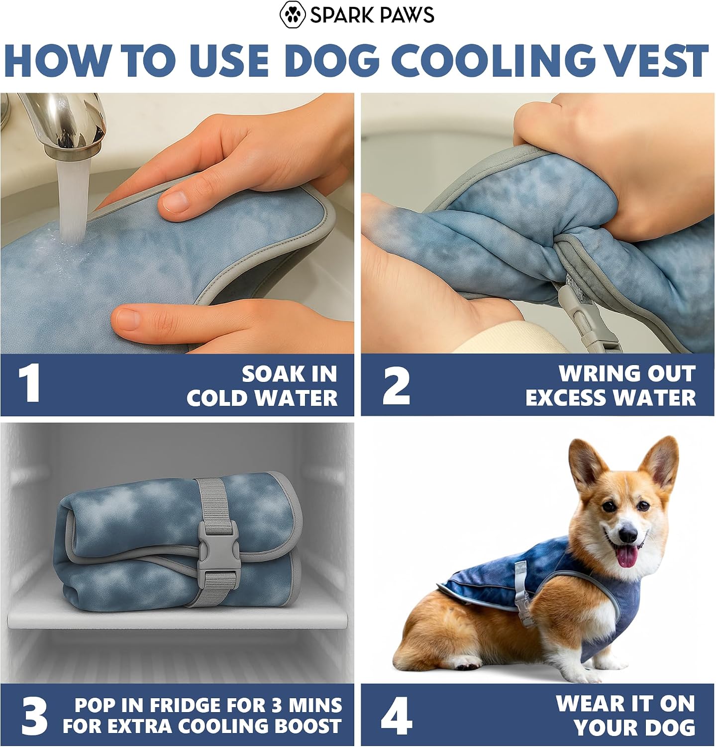 Spark Paws evaporative cooling vest showing mesh texture