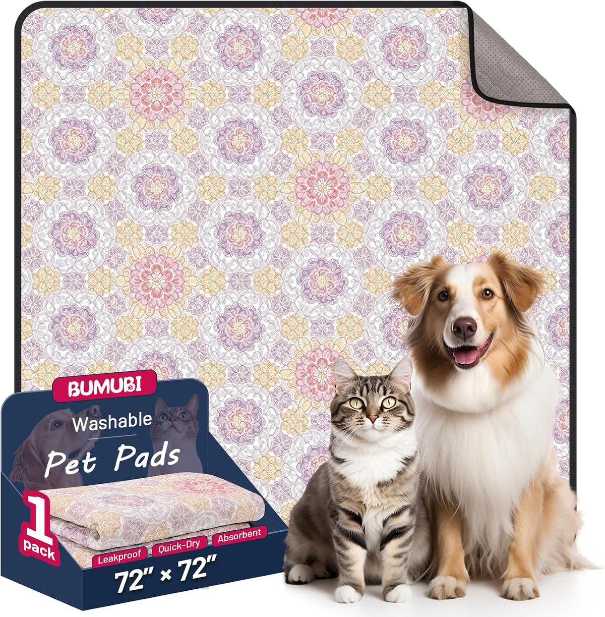 Washable Dog Pee Pads - Absorbent Reusable Puppy Training Pads, Waterproof Leak - Proof & Non - Slip for Crate Whelping Potty Training 48x48 (Pack of 2) - Image 14
