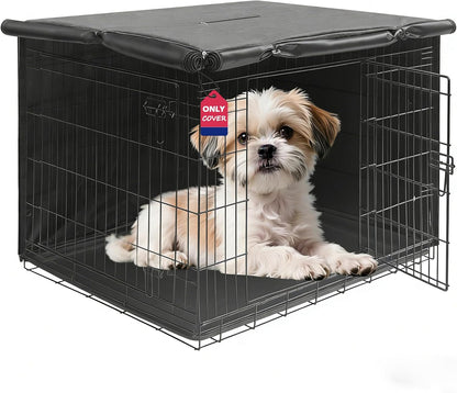 HiCaptain Dog Crate Cover 36.0" L x 23.0" W x 25.0" H with Breathable Mesh, Heavy Duty Kennel Cover, Dual Zippered Panels, Windproof Waterproof(Beige) - Image 14