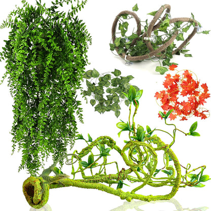 Grddaef reptile vines and plants set for terrarium front view