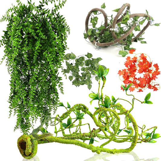 Grddaef reptile vines and plants set for terrarium front view