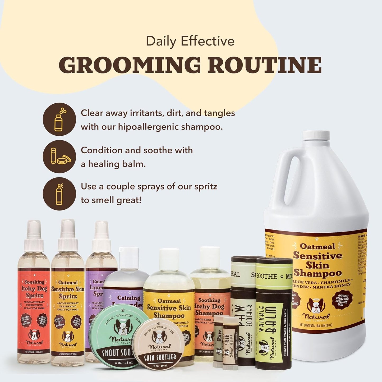 Natural Dog Company 8 Ounce dog grooming spray packaging
