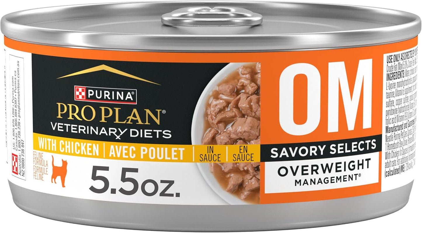 Pro Plan Veterinary Diets Purina OM Savory Selects Wet Cat Food Variety Pack - (Pack of 24) 5.5 oz. Cans - Image 13