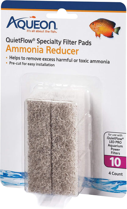 Aqueon QuietFlow LED PRO Ammonia Reducer Model 10 four pack front view packaging