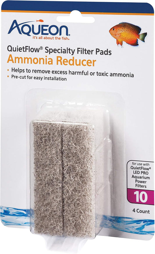 Aqueon QuietFlow LED PRO Ammonia Reducer Model 10 four pack front view packaging